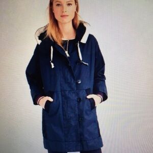 Jcrew Women's Navy Hooded Jacket xxl